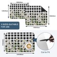 thumbnail image 5 of Spring Daisy Dish Drying Mats for Kitchen Counter, Rustic Wildflower Black Plaid Botanical Farmhouse Absorbent Coffee Bar Mat with Non-slip Rubber Backed Quick Drying Dish Rack Pad 12"x16", 5 of 9