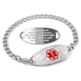 thumbnail image 1 of MedicEngraved Stainless Steel Custom Medical Alert Bracelet - 5mm Curb Link, 1 of 8