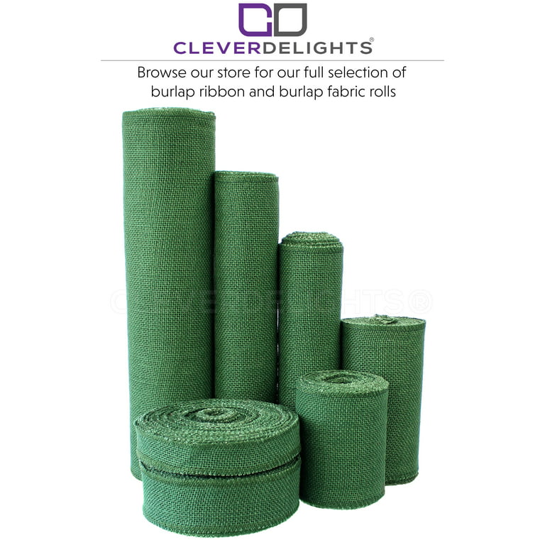 CleverDelights 9 Green Burlap Roll - Finished Edges