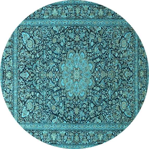 Ahgly Company Indoor Round Persian Light Blue Traditional Area Rugs, 5' Round