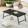 thumbnail image 3 of Flycity No Assembly Folding Coffee Table, Leg Latches Portable Sturdy Floor Table Desk for Sitting on The Floor, Low Coffee Table for Living Room, Home, Office, Black, 41.34"x21.65"x15.75", 3 of 9
