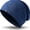 Heather Navy, variant on Thin Slouchy Beanie Hat - Soft for Chemo Hair Loss, All Day & Night Wearable Sleep Cap, Warm Stretchy for Men Women (Black)