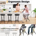 thumbnail image 5 of RTVR 26 inch Round Collapsible Folding Stool with 400lbs Capacity, Padded PU Leather Black, Set of 2, 5 of 9