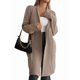thumbnail image 2 of Cárdigan de Larga de Otoño para Mujer, Moderno Cárdigan de Punto Holgado con Bolsillos y Abertura Frontal para Invierno. Camello S, 2 of 10