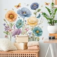 thumbnail image 6 of YiJuHui 2pcs Vintage Floral Wall Decals, Removable Peel and Stick Wall Stickers for Home Decor, Large Flower Mural for Bedroom Living Room Wall Art, 6 of 7