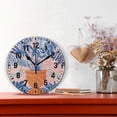thumbnail image 2 of Yayeee 10" Wall Clock Battery Operated Quartz Round Silent Non-Ticking Home Decor, Pink Leaves, 2 of 6