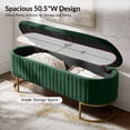 thumbnail image 4 of 50.5" Upholstered Storage Bench For End of Bed Entryway Bedroom Olive, 4 of 9
