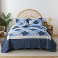 thumbnail image 1 of Juego de colcha HoneiLife King de 3 piezas con estampado floral de microfibra, 1 of 8