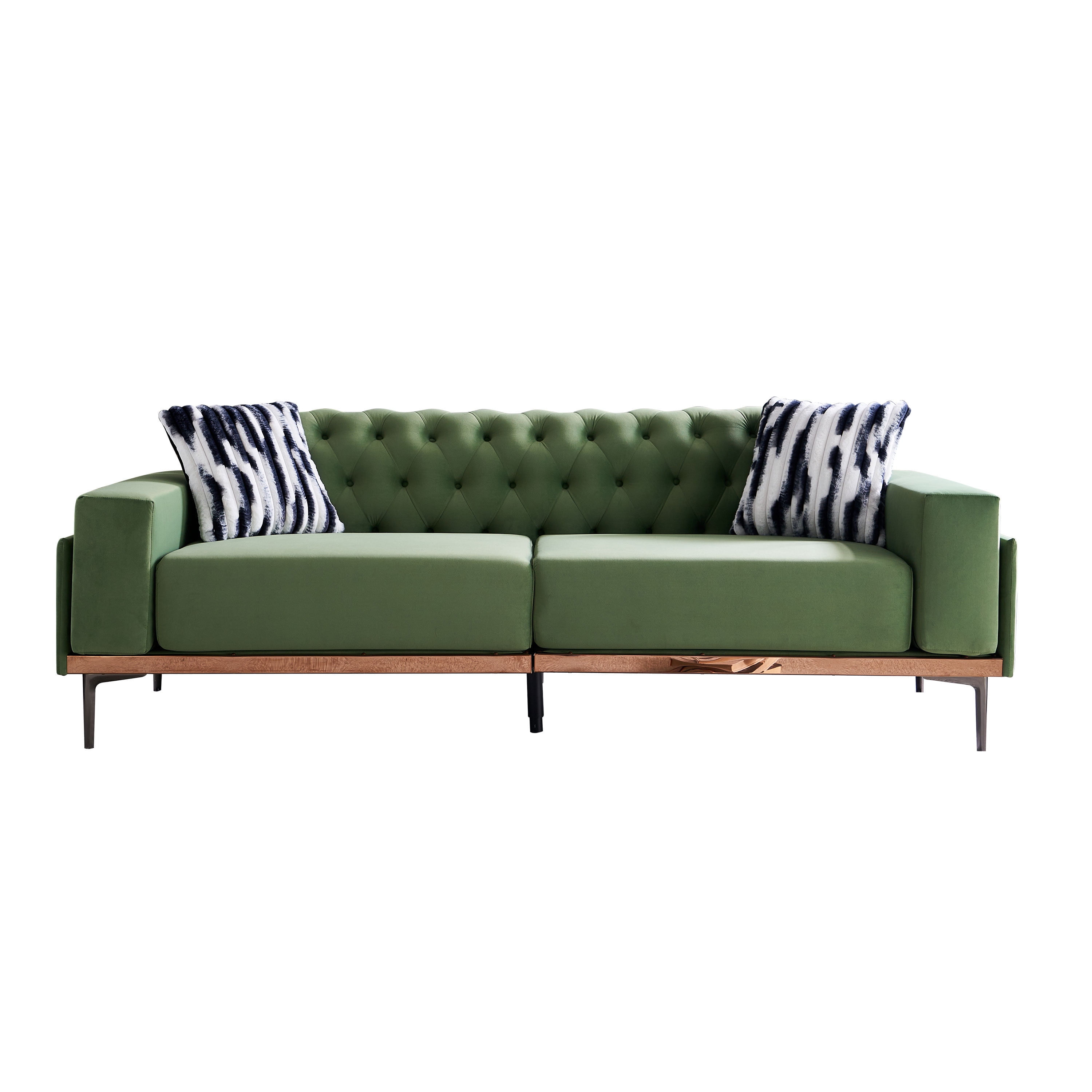 84" Chesterfield Sofa, Modern Velvet Buton Tufted Upholstered 3 Seater
