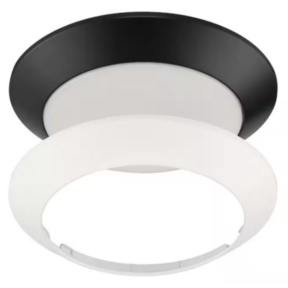9.5" Twist Lift Round LED Flush Mount with Night Light 1300 Lumen Adjustable CCT