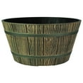 thumbnail image 2 of HC Companies 16 Inch Aged Wooden Oak Round Whiskey Barrel Planter (3 Pack), 2 of 4