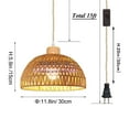 thumbnail image 2 of FSLiving Full-spectrum Fan Lamp with Integrated Circulating Fan Timer Swag Hanging BOHO Plant Growing Light by Remote Control Plug-in Twine Braiding Cord Dimmable for Indoor Planting Portable, 30W, 2 of 7