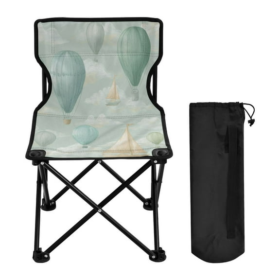 600D Oxford Camping Chair Portable Foldable Chair Supports 220 lbs for Picnic, Fishing, Backpacking Balloon and Sailboat