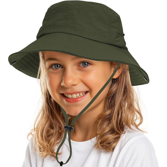 Minzimin Kids Sun Hat UPF50 Girls Sun Hats Summer Beach Sun Hat Toddler Boys Hats Bucket Hat for Fishing Safari Hiking