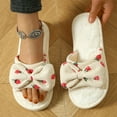 thumbnail image 3 of Mepaouo Slippers for Women Memory Foam House Bedroom Slippers Corduroy Bow Knit Slide Slipper Shoes, 3 of 6