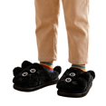 thumbnail image 3 of CUZIBR Kids Slippers Girls Boys Cute Cat Fuzzy House Slippers Close Toe Warm Winter Warm Indoor Footwear,Black,6-7 Years, 3 of 5