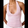 thumbnail image 1 of Tops Halter para Mujer, de Verano, con Escote en V Profundo, Sin Mangas, Color Negro, para Salir, Ropa Y2K Rosa S, 1 of 9