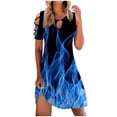 thumbnail image 1 of Birdeem Robe Décontractée Amincissante à Manches Courtes Imprimée Épaules Dénudées pour Femmes, 1 of 6