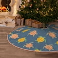 thumbnail image 5 of Zufioo Cute Turtle Print Imitation linen Christmas Tree Skirt Hemming Style for Christmas Tree Christmas Party Home Decorations-30", 5 of 6