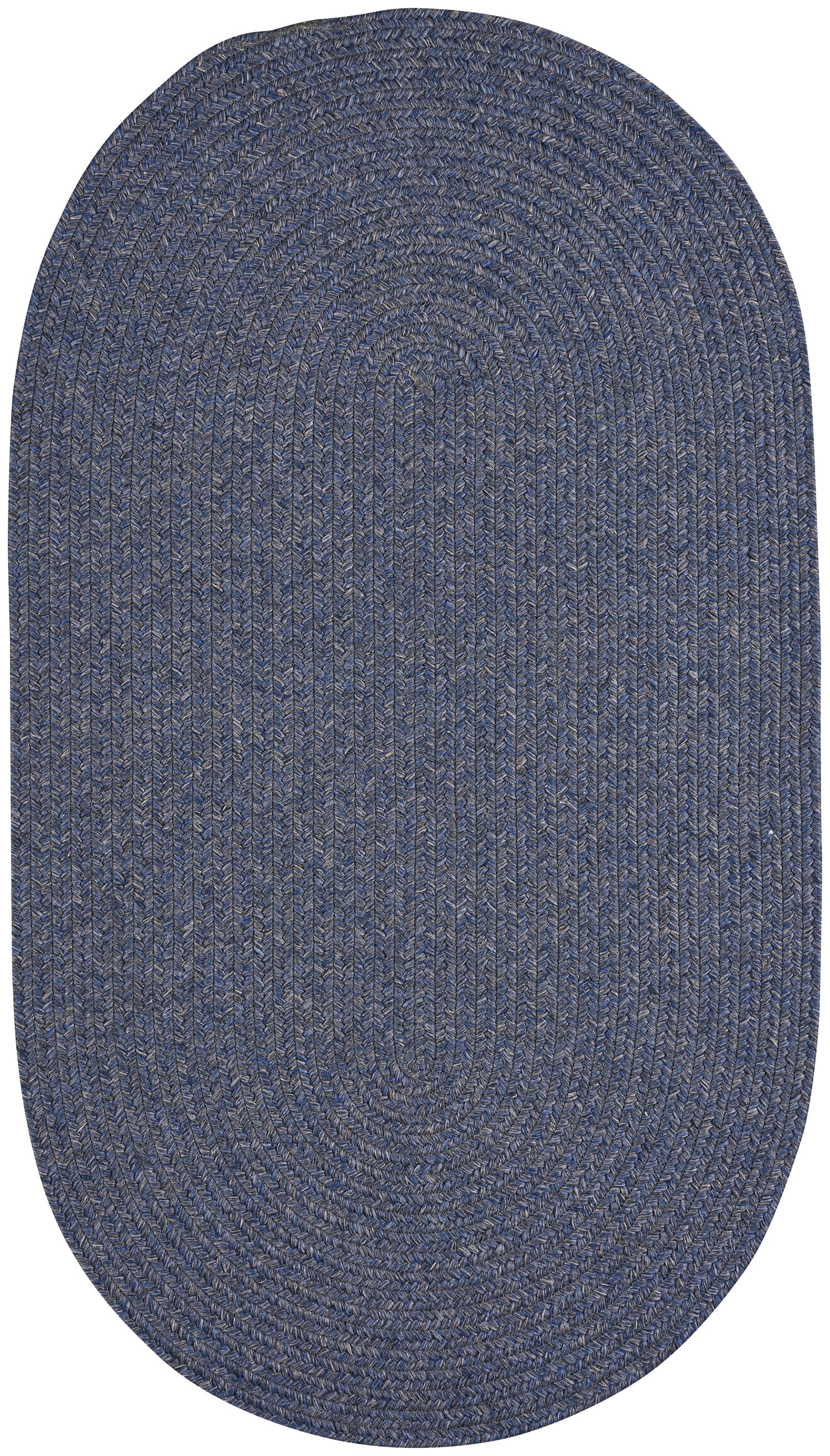 Capel Rugs Candor Oval Braided Area Rug Blue 3' x 5'