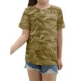 thumbnail image 2 of Langwyqu Short Sleeved Kids Camouflage Print Cross T-Shirt Children Girls Tops, 2 of 5
