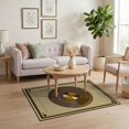 thumbnail image 3 of ODIKA Classic Vinyl Record Design With Concentric Circles And Gold Label Stain Resistant Low Profile for Dorm Room, Small Living Apartment, 3 of 7