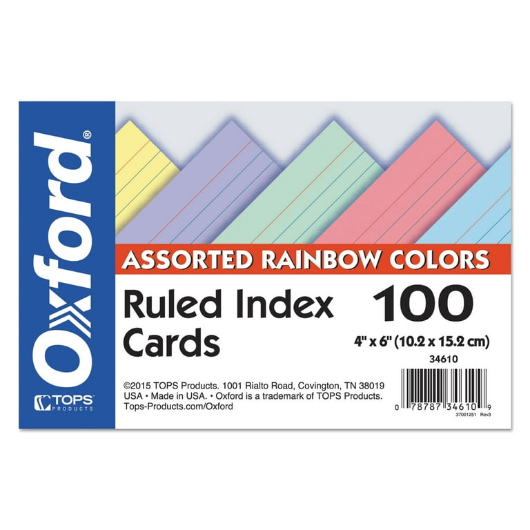 Ruled Index Cards, 3 x 5, Blue/Violet/Canary/Green/Cherry, 100/Pack Ruled Index Cards, 3 x 5, Blue/Violet/Canary/Green/Cherry, 100/Pack