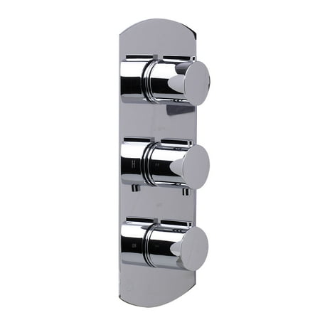 ALFI Trade AB4001-PC Polished Chrome Concealed 3-Way Thermostatic Valve Shower Mixer Round