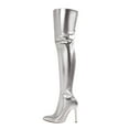 thumbnail image 3 of Boots for Women,Fashion Pointed Toe High Heel Over The Knee Boots With Back Zipper For Elegant Outings And,Knee High Boots Women,Silver,6, 3 of 9