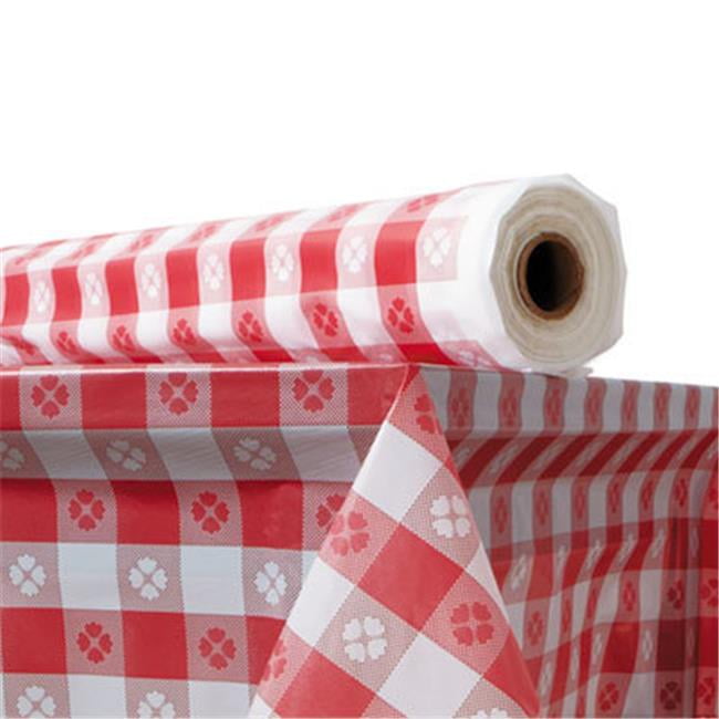 Atlantis Plastics ATL2TCR300GIN Plastic Table Cover Roll, Red Gingham
