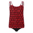 thumbnail image 5 of Xdegoge Women's Tankini Swim Top with Blue Polka Dot Pattern, Ruffle Hem, Adjustable Straps, High Neck, Pair with Bottom for Modest Beachwear & Summer Outings, 5 of 5