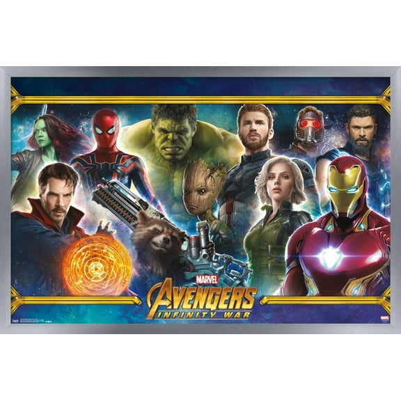 Marvel Cinematic Universe - Avengers - Infinity War - Team Wall Poster, 14.725" x 22.375", Framed