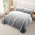 thumbnail image 3 of jejeloiu Abstract Geometric Striped Quilt Full For Boys,Gray Abstract Lines Full Bedspread Sets For Kids,3 Pieces, 3 of 7