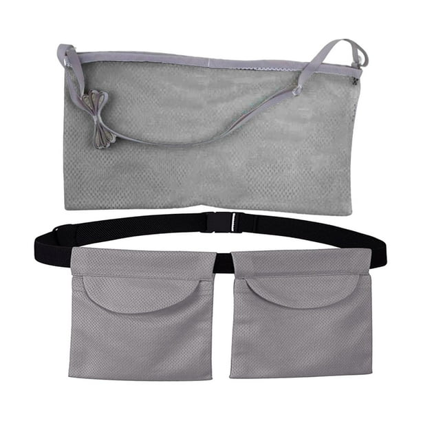 Soporte de drenaje suave ajustable con diseño de malla para ducha y doble bolsa de drenaje personal Gris