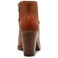 thumbnail image 2 of Vince Camuto Gethel Warm Caramel Tan Leather Pointed Toe Chain Block Heel Bootie (Warm Caramel, 6.5), 2 of 4
