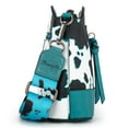 thumbnail image 6 of Wrangler Cow Print Crossbody Bag for Women Western Cross Body Purse with Signature Strap, Light Turquoise, 6 of 7