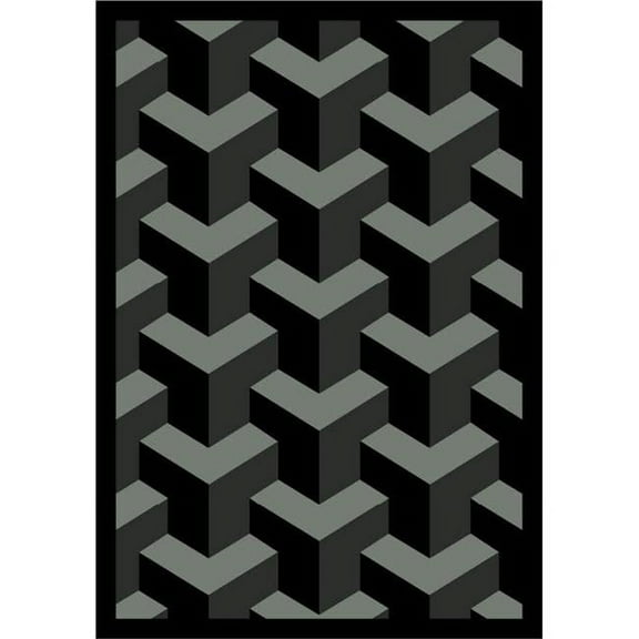 Rooftop Black 5 ft.4 in. x 7 ft.8 in.  WearOn Nylon Machine Tufted- Cut Pile Whimsy Rug