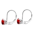 thumbnail image 3 of MauliJewels Earrings for Women 3.5 Carat 8MM Round Garnet Leverback Earrings Carat 14K White Gold 4-prong, 3 of 5