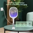thumbnail image 6 of Electric Fly Swatter Racket 2 Pack, 2 in 1 Bug Zapper with USB Rechargeable Base, 4000 Volt Mosquito Killer with 3-Layer Safety Mesh for Pest Insect Control for Indoor、Office、Backyard、Camping, 6 of 10