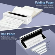 Portable Thermal Printer, Mobile Bluetooth Inkless Printer for Travel Home Use, Support US Letter/A4/8.5x11 Thermal Paper, Compatible with Android iOS Phone & Laptop
