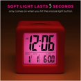 thumbnail image 3 of Reloj despertador digital de viaje fácil de configurar, función de repetición, luz nocturna suave, pantalla grande de hora, mes, fecha y alarma (rosa) Sincero Electrónica, 3 of 5