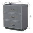thumbnail image 6 of Miniyam 30" Floating Bathroom Vanity Base with Soft-Closing Drawers, Stylish Stripe Finish, Gray, 6 of 6