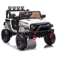 thumbnail image 7 of POVANLI 24V Kids Ride on Truck Car,2 driving Modes, Kid manual control,W/Parents 2.4G Remote Control, 400W Powered Toy Car up to 5 mph, w/ Spring Suspension, 3 Speeds,LED Lights,Bluetooth Music,White, 7 of 7