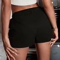 thumbnail image 4 of Spring Summer Women's ShortsChic Button Front With Pockets Relaxed Fit Elastic Waistband Versatile Solid Cargo Style For Casual Wear Boyfriend Shorts for Women Short Sleeve Tops for Women Summer Short, 4 of 7