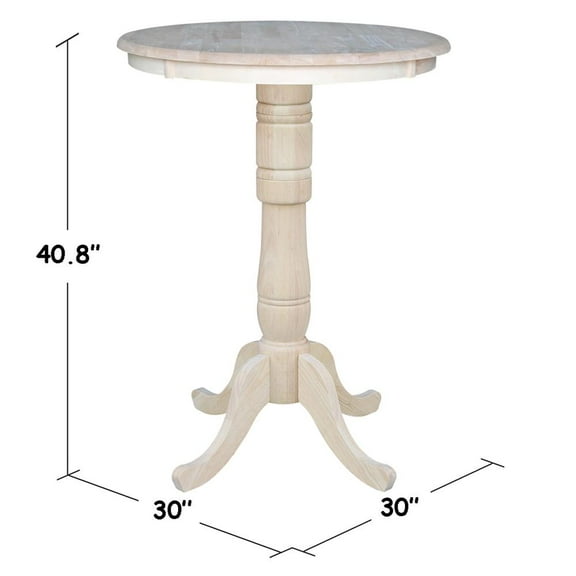 30" Round Top Pedestal Table, 40.9"H
