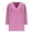 Hot Pink Womens Tops, variant on Three Quarter Sleeve Tops for Women Lettuce Trim V-Neck Ruffle Tunic Blouse for Lounge Sleepwear