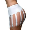 thumbnail image 4 of Zwiiyzr Women Garter Belt Plus Size Mesh Suspender Belt Set with 10 Straps Clip for Thigh Highs (No Stockings) White, 4 of 7