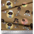 thumbnail image 2 of Soimoi Brown Moss Georgette Fabric Circle,Cook & Working Girl Decor Fabric Printed Yard 42 Inch Wide, 2 of 3