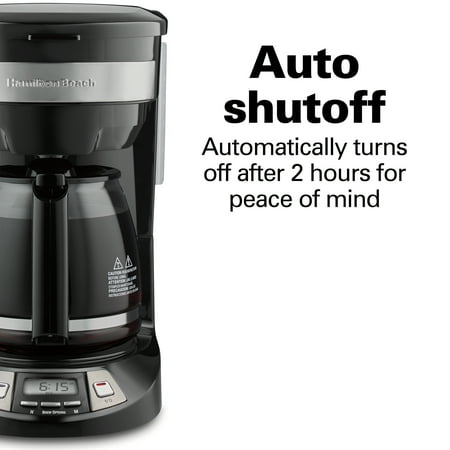 

Programmable Coffee Maker 12 Cup Black with Stainless Accents Model 46292 practical