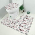 thumbnail image 2 of White Christmas Tree Pattern Bathroom Rugs Sets 3 Piece,Toilet Cover Set,Absorbent Non Slip Bathroom Mats Sets with U-Shaped Contour Rug Toilet Rug Set, 2 of 5